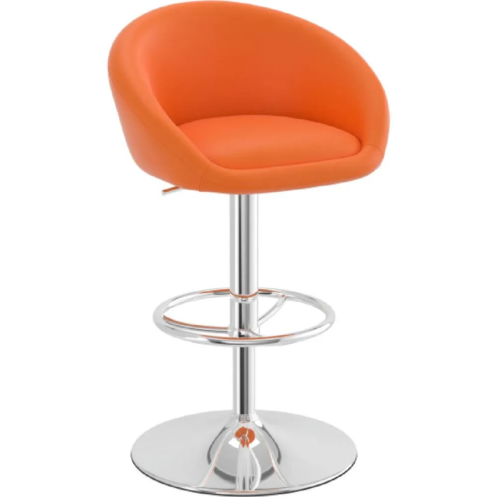netfurniture Lombardy Kitchen Breakfast Bar Stool - Orange Seat Chrome Frame 4