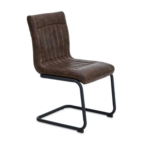 Set of 2 Felix Cantilever Dining Chairs, Faux Leather 3