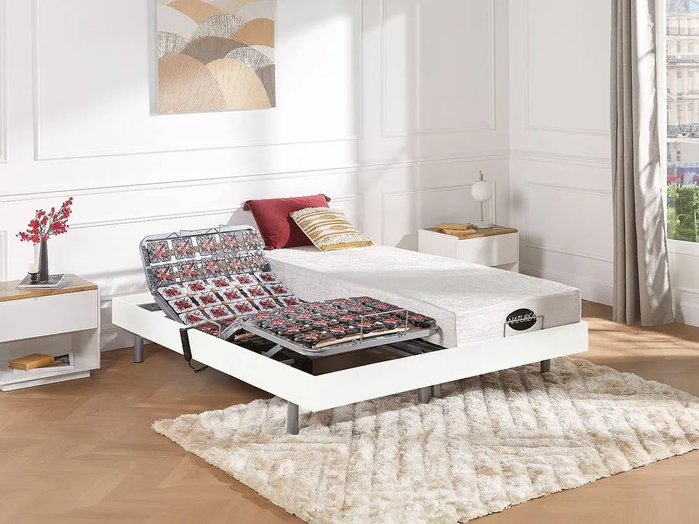 Vente-unique Electric Base 2X48 White Wood Decorative Pads - 2 X 70 X 190 Cm - OKIN 2