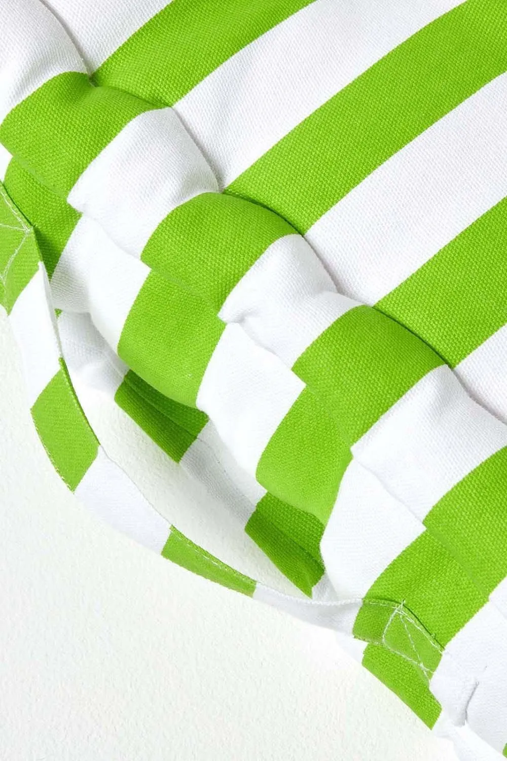 Homescapes Cotton Thick Stripe Floor Cushion in Green 4