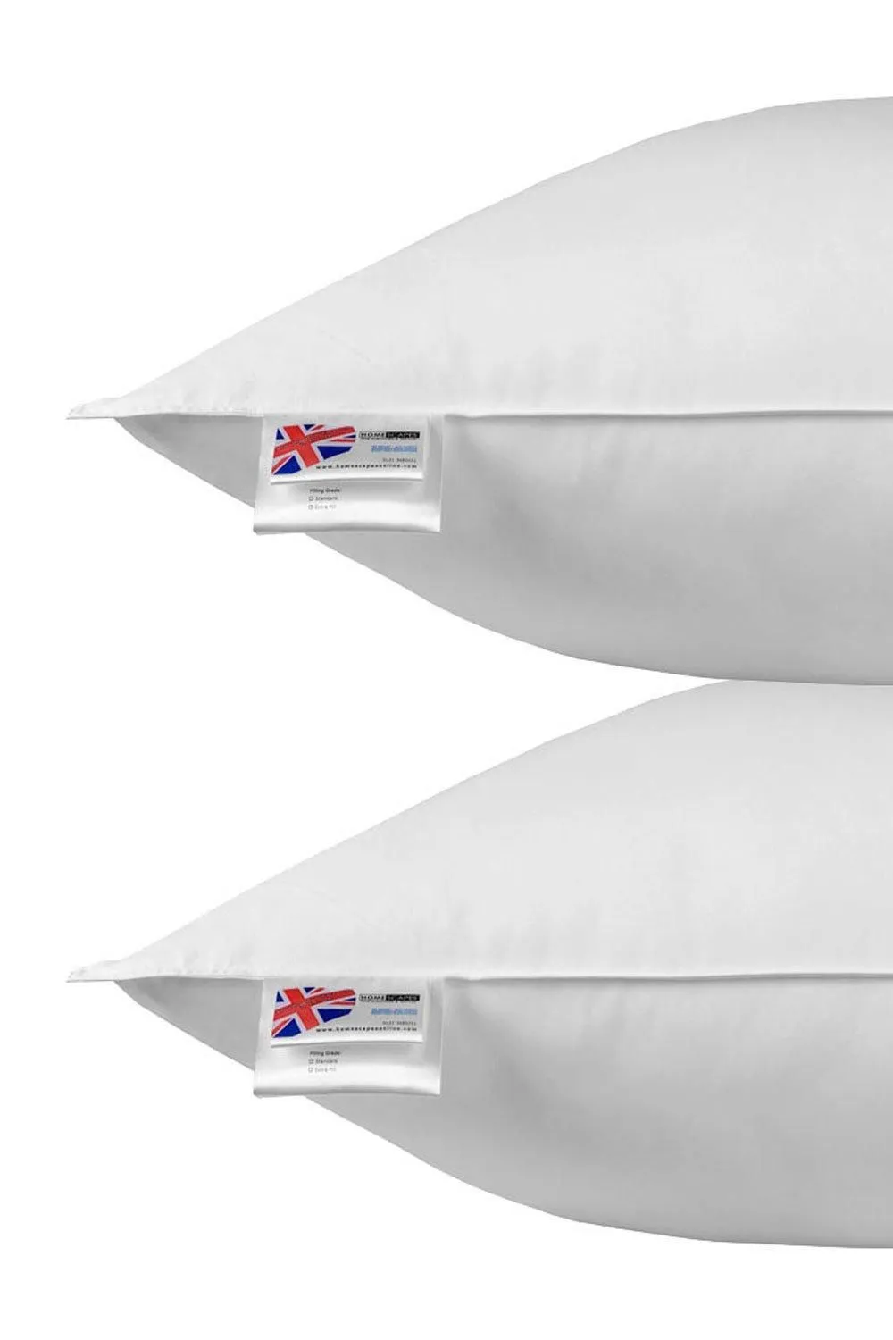 Homescapes Duck Feather & Down Euro Continental Square Pillow Pair - 80cm x 80cm in White 2