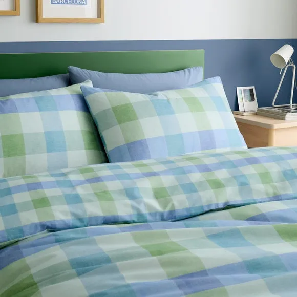 Fusion Block Check Polycotton Duvet Cover & Pillowcase Set 3
