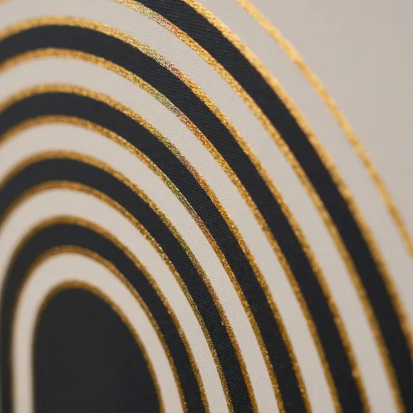 Art Deco Linear Gold Detail Black Framed Print 4
