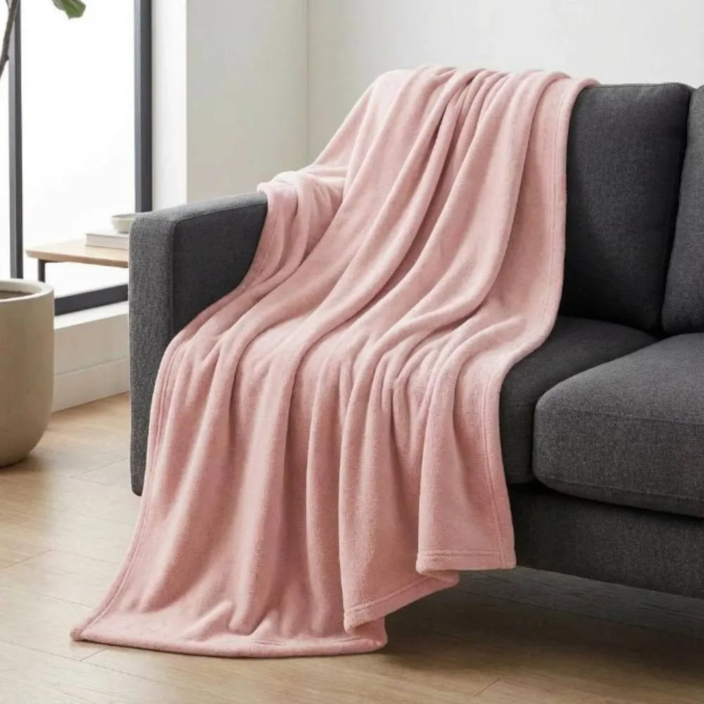 Garden Greatness Light Pink Warm Snuggle Throw