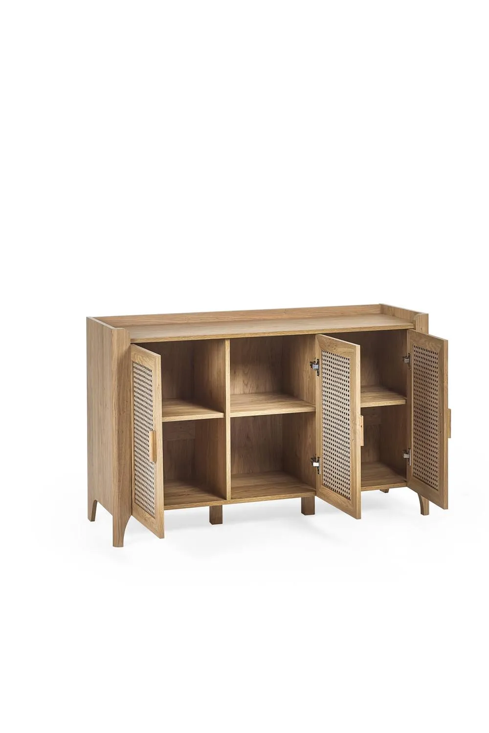 Julian Bowen Sydney Rattan Print 3 Door Sideboard in Light Oak 5