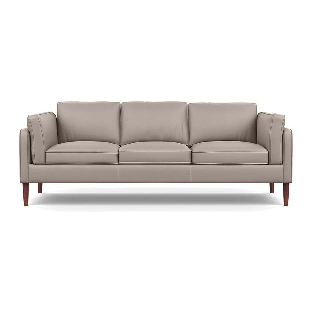 Heal's Sonno 4 Seater Leather Grain Light Grey 060 Walnut Feet 1