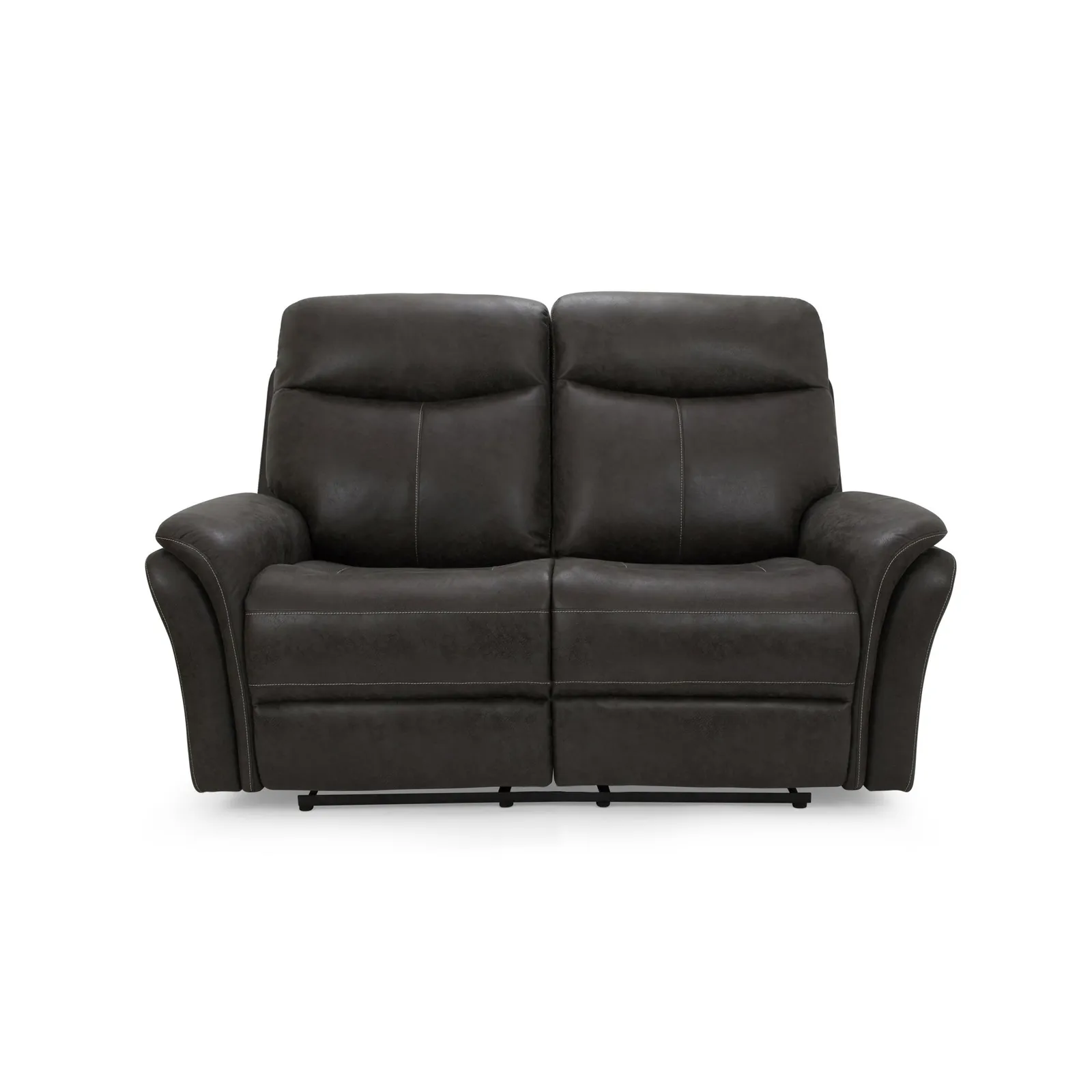 Monte Faux Suede Reclining 2 Seater Sofa - Slate Grey Grey