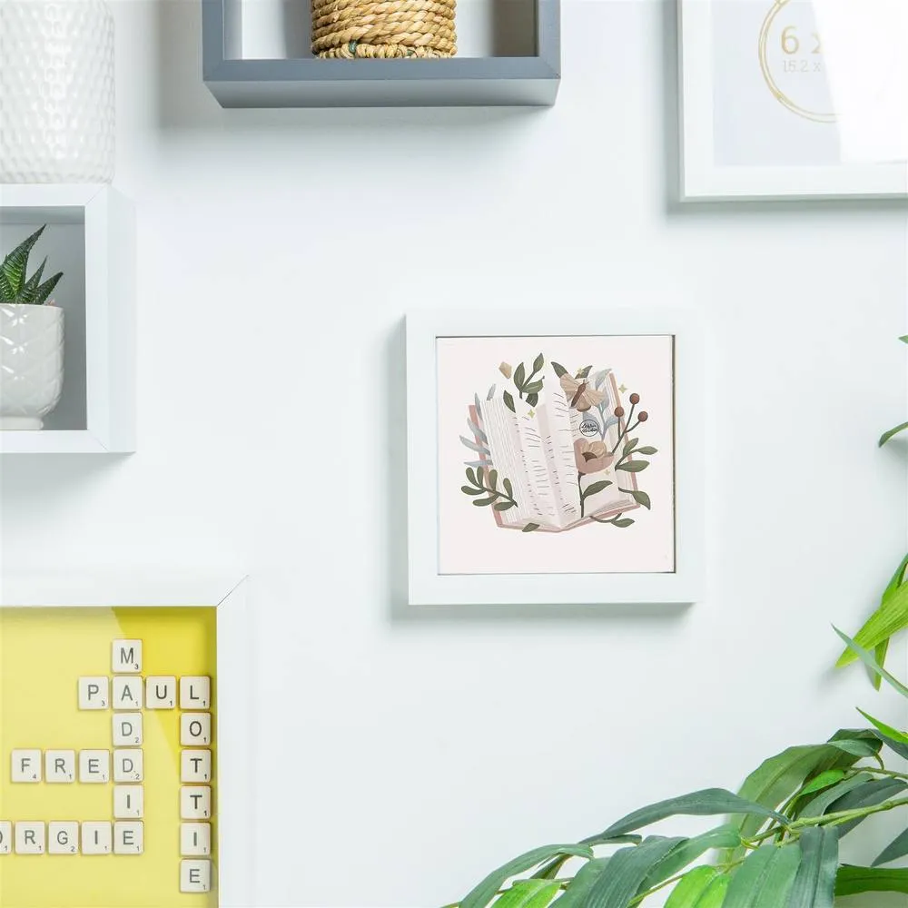 Nicola Spring 6" x 6" White 3D Box Photo Frames - 4" x 4" Mount - Pack of 5 in Black 6
