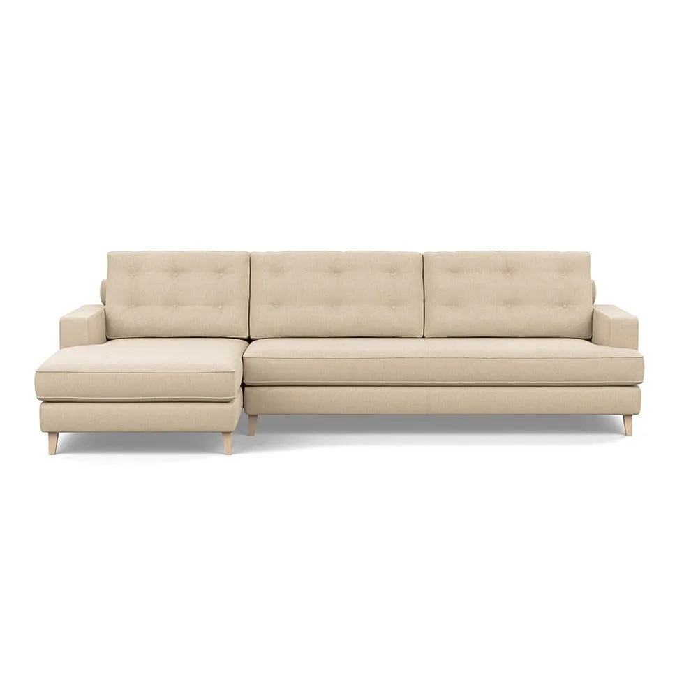 Heal's Mistral Left Hand Facing Corner Sofa Brushed Cotton Oat Natural Feet 1
