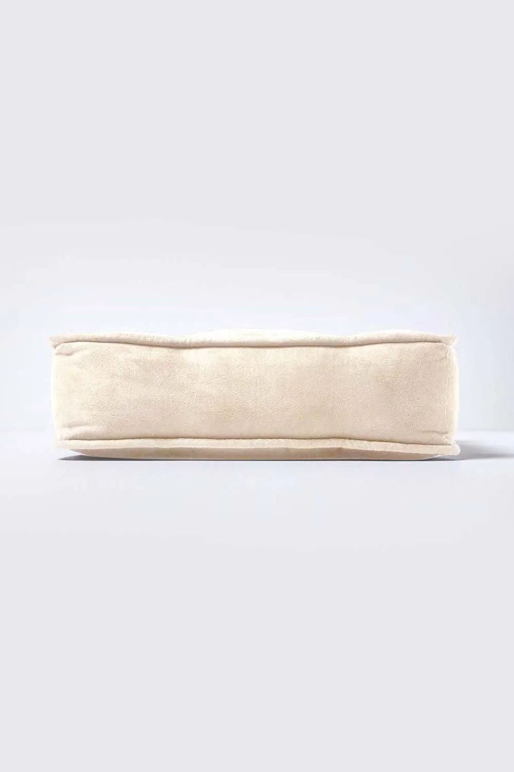 Homescapes Faux Suede Dining Chair Booster Cushion in Cream 5