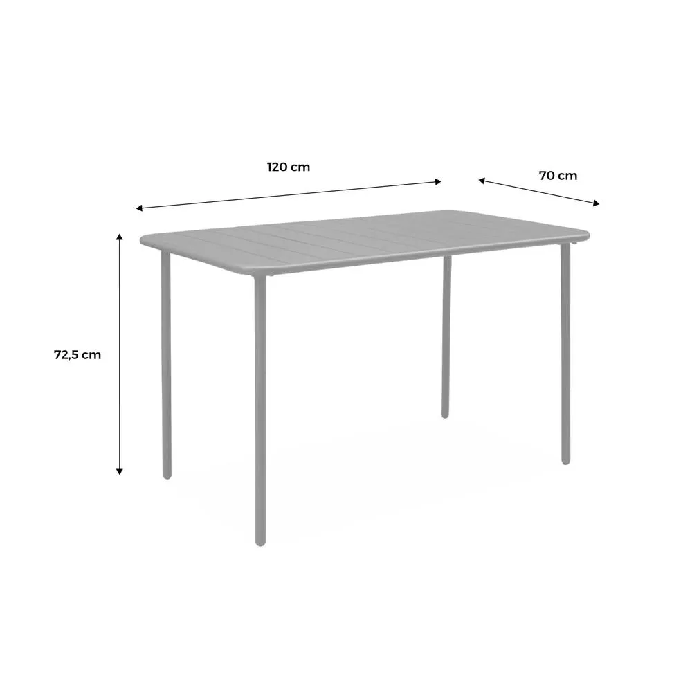 sweeek Metal Garden Table For 4 People in Dark Grey 5