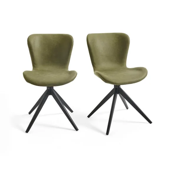 Lennie Set of 2 Dining Chairs, Faux Leather 5