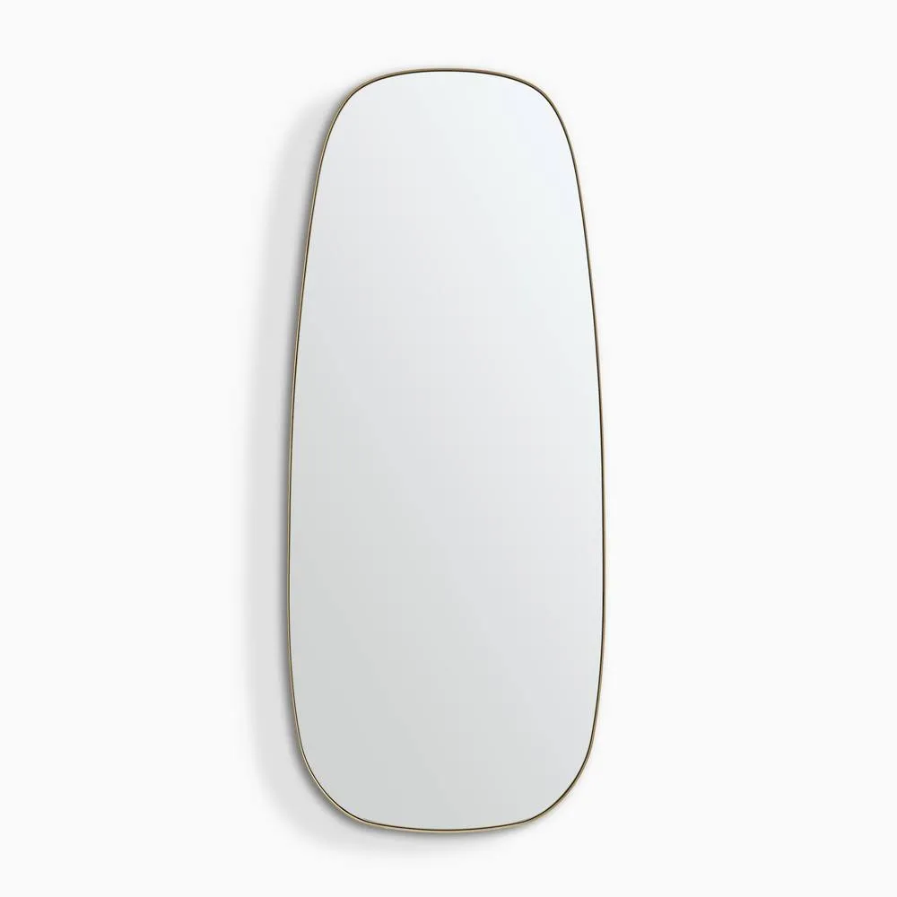 FurnitureboxUK Elodie Gold Metal Large 120x50 Pebble Shape Wall Mirror 4