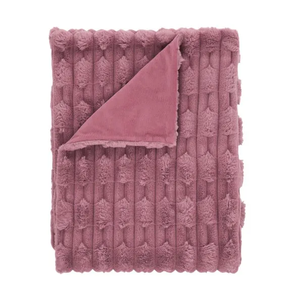 Bianca So Soft Carved Faux Fur Throw Blanket 150cm x 200cm 4