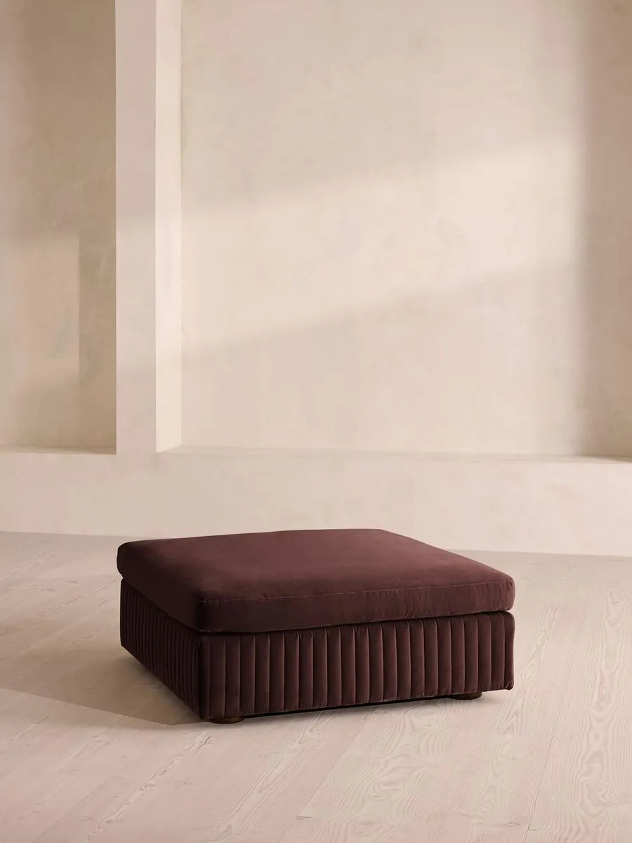 Oona Ottoman, Velvet, Aubergine
