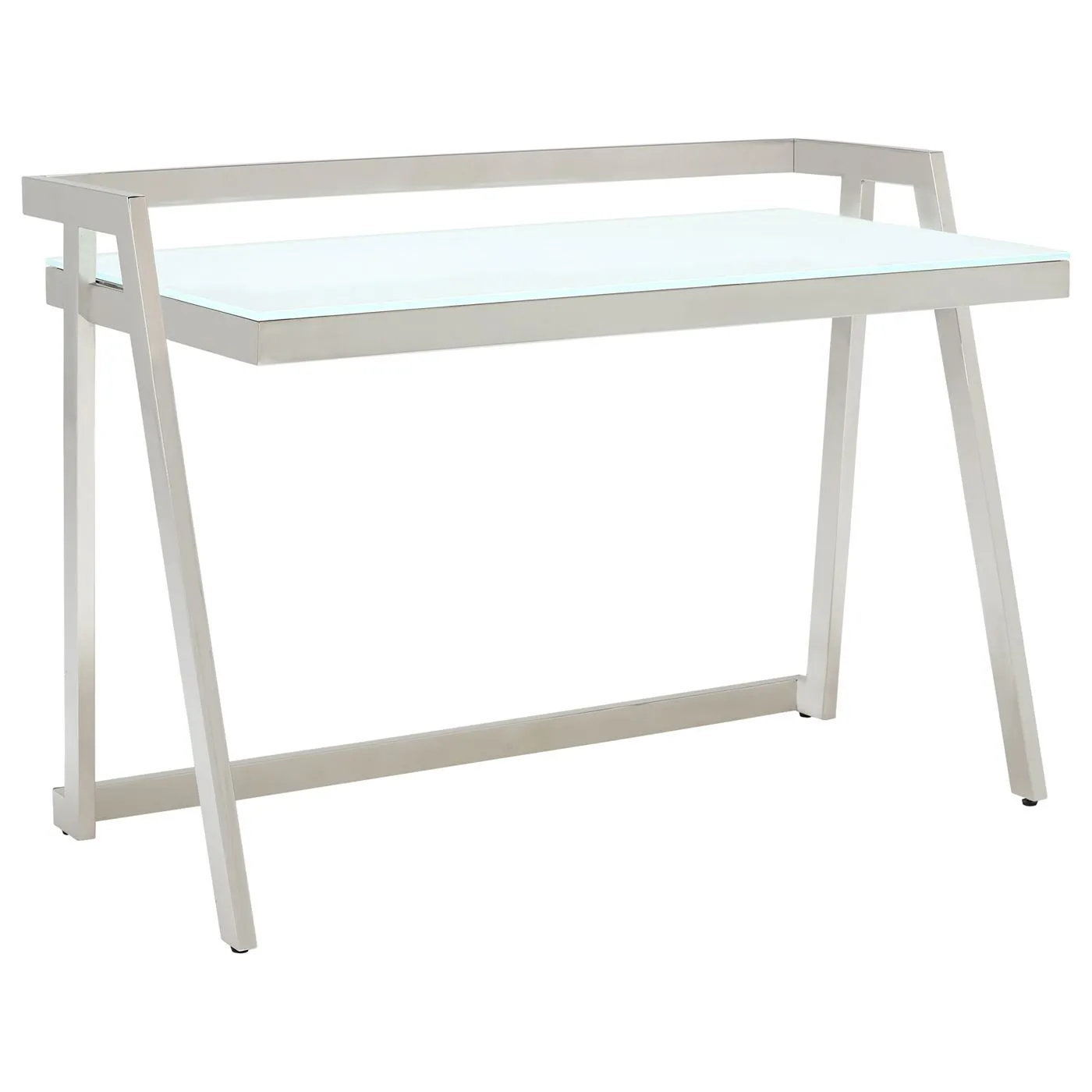 Luka Glass And Metal Desk, White