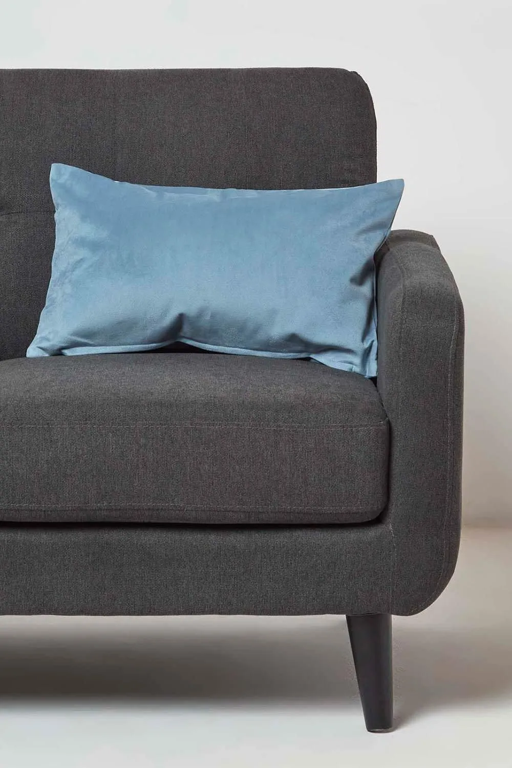 Homescapes Luxury Soft Velvet Cushion in Blue 2