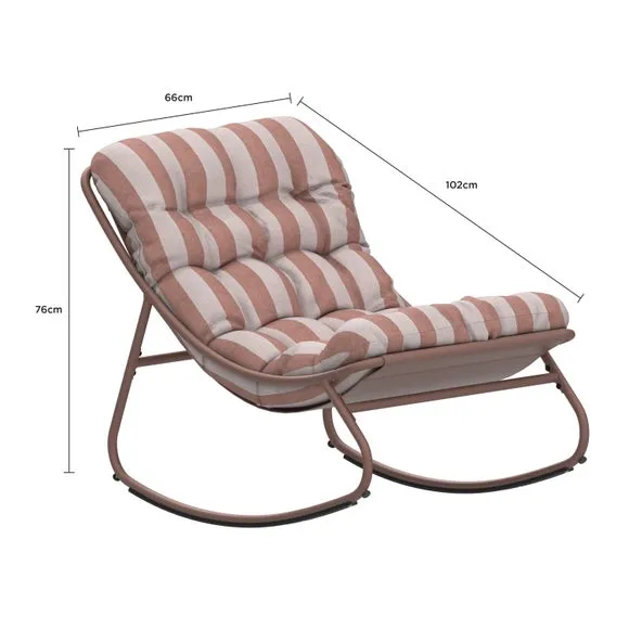 Rocking Chair with Striped Cushion 6