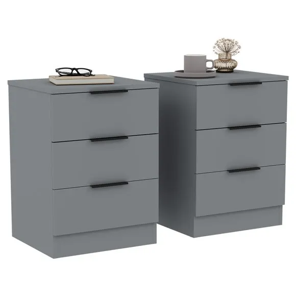 Hayes Set of 2 3 Drawer Bedside Tables 6