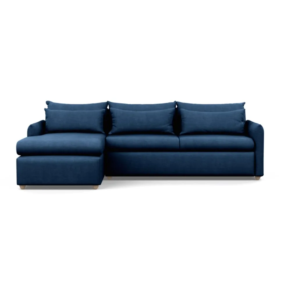 Heal's Pillow Large Left Hand Corner Chaise Capelo Linen-Cotton Inkspot