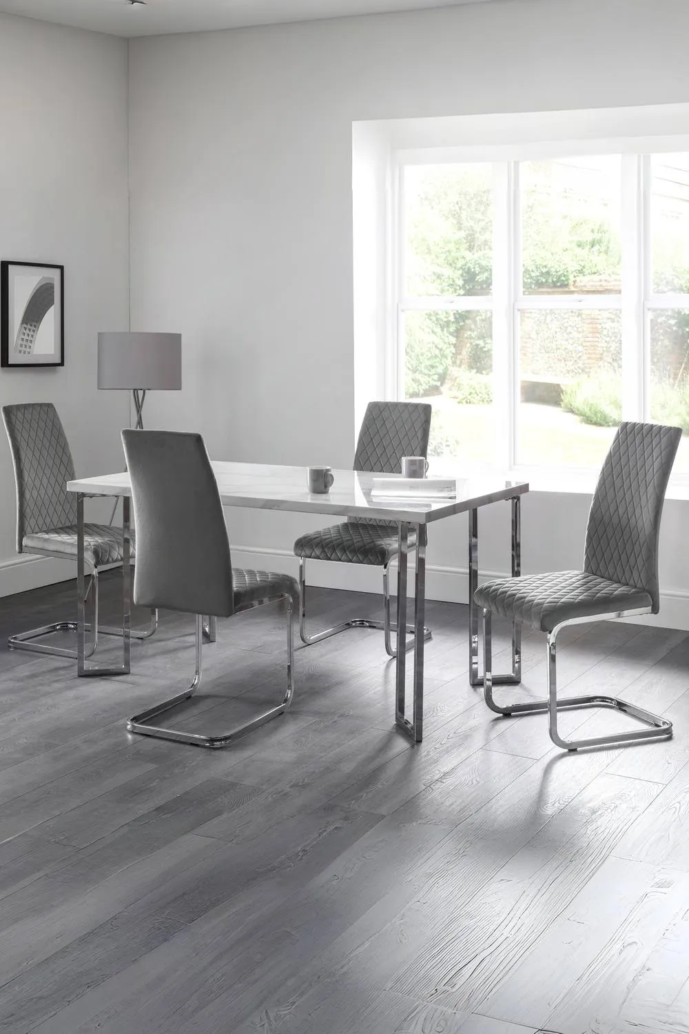 Julian Bowen Calabria Upholstered Dining Chair (Set of 4) in Grey 3