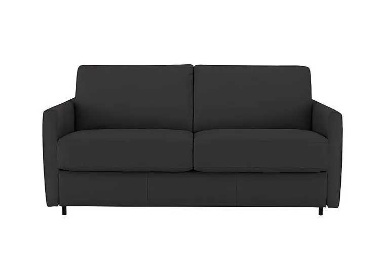 Alcova 2.5 Seater Leather Sofa Bed with Slim Arms - Botero Nero