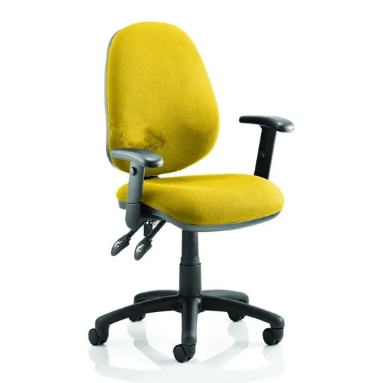 Luna II Office Chair In Senna Yellow With Arms