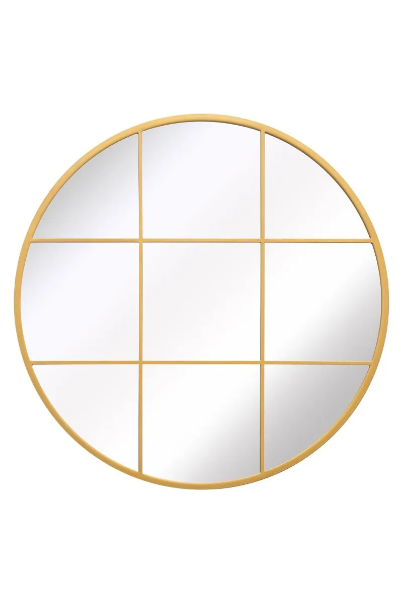 MirrorOutlet Gold Metal Framed Round Window Wall Mirror 39" X 39" (100x100CM) 6