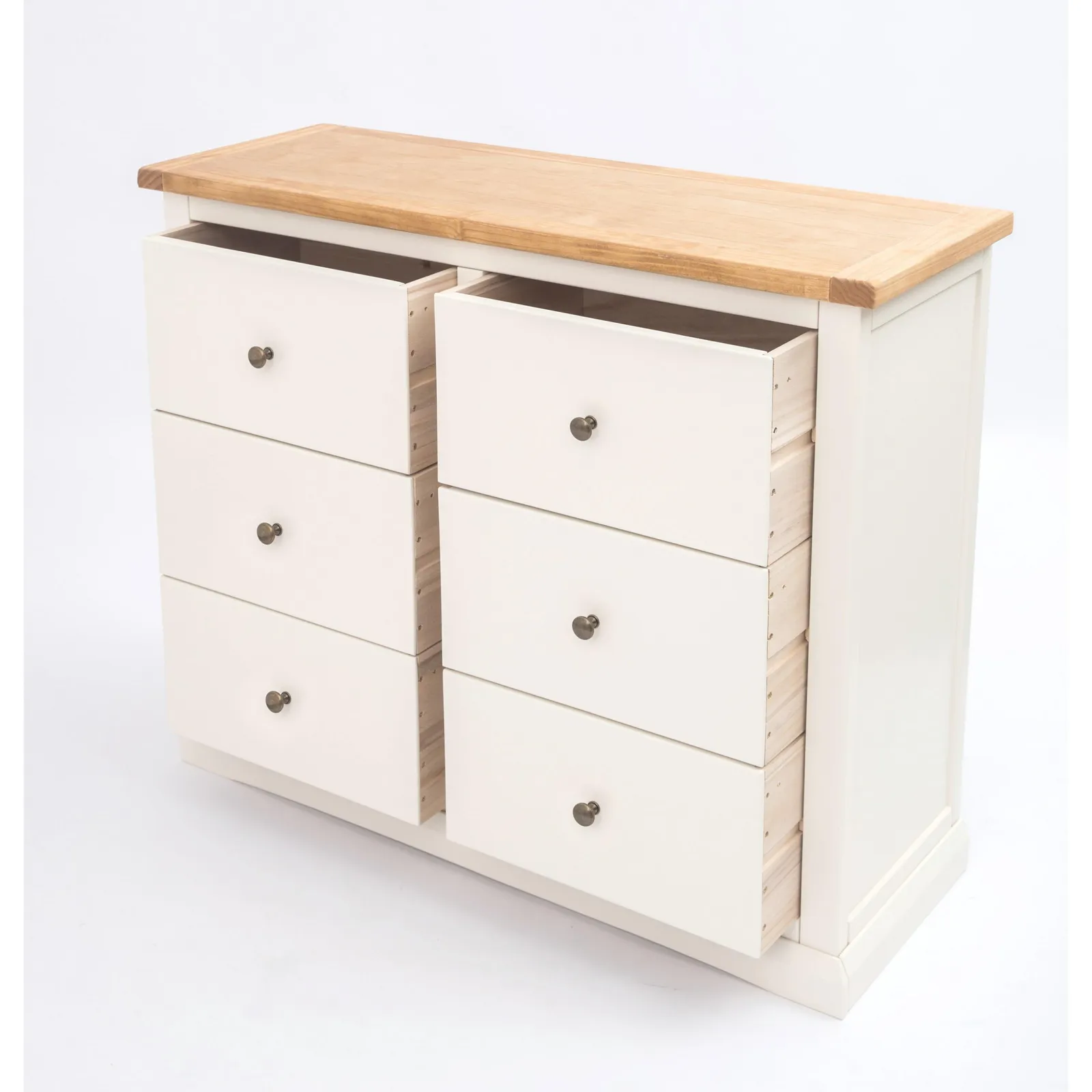 Cabinet Bits Castelli 6 Drawer Chest of Drawers Brass Knob in Off-White 4