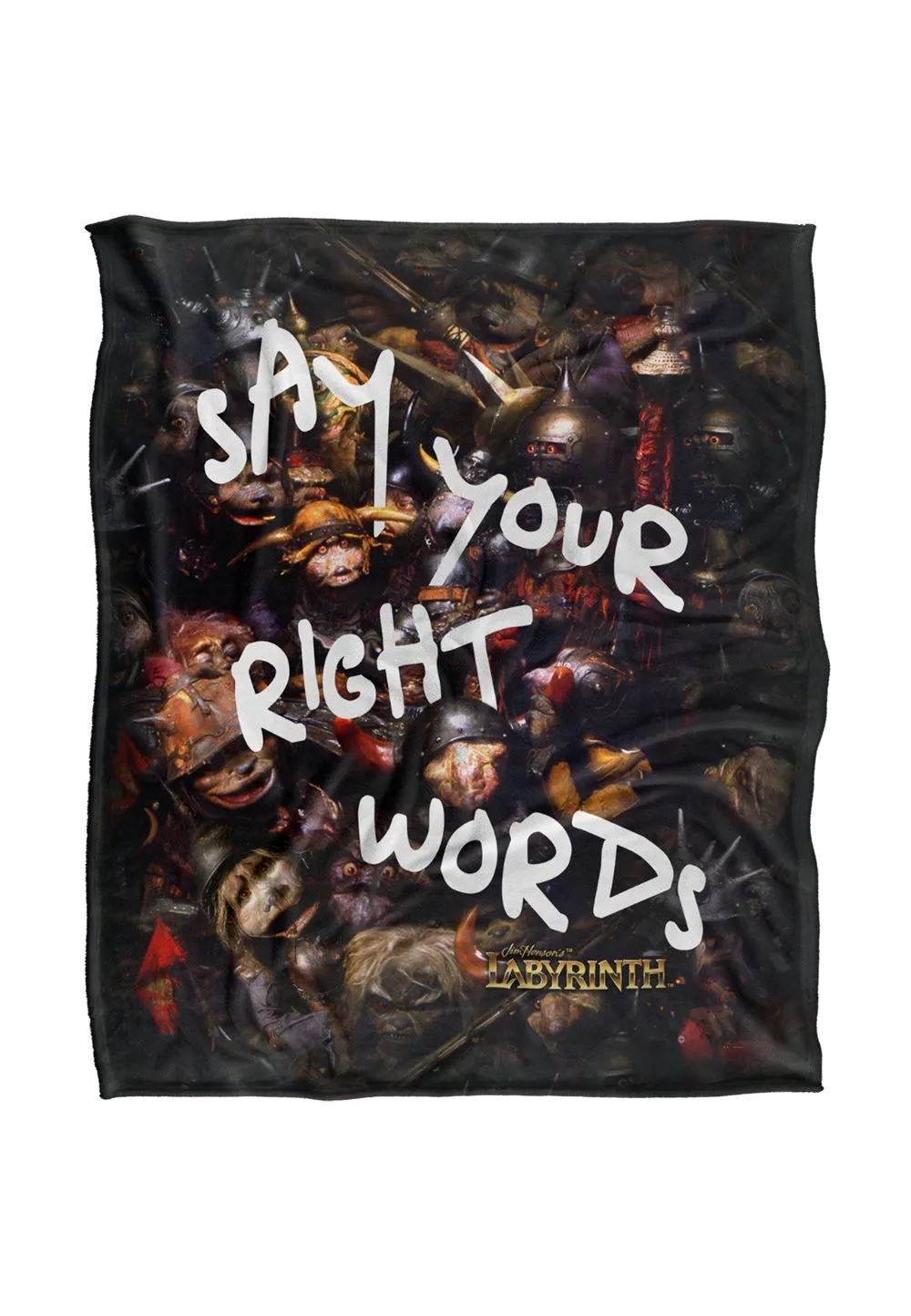 Jim Henson Labyrinth Say Your Right Words Silky Touch Super Soft Throw Blanket 152 X 127 cm in White
