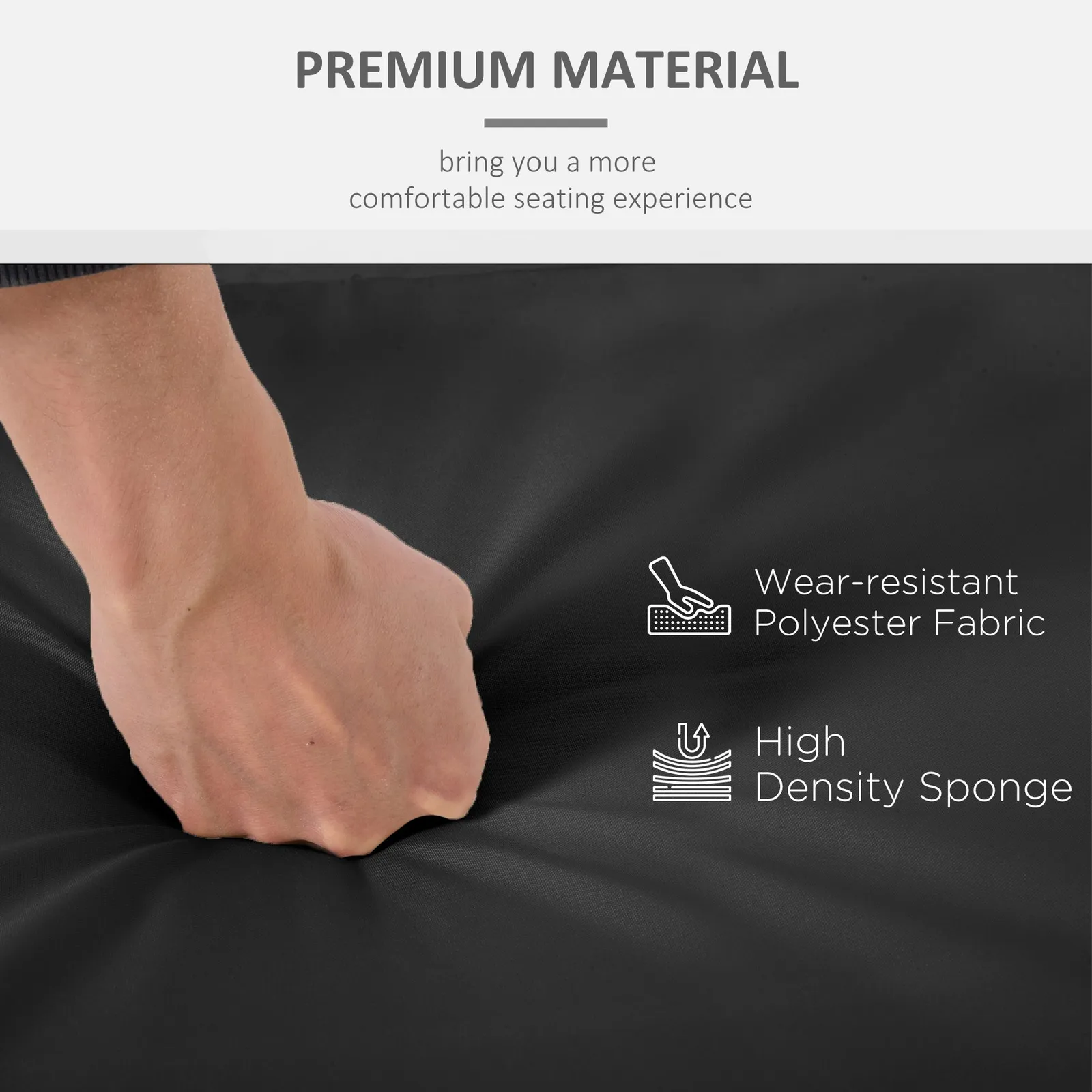 OUTSUNNY Outdoor Seat & Back Cushion Set Replacement Cushions in Black 6