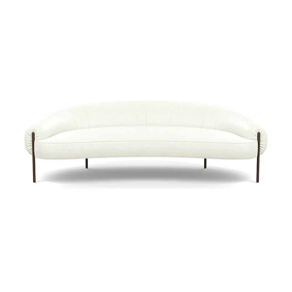 Heal's Isola 3 Seater Linea Leather White 634 Bronze Feet 1