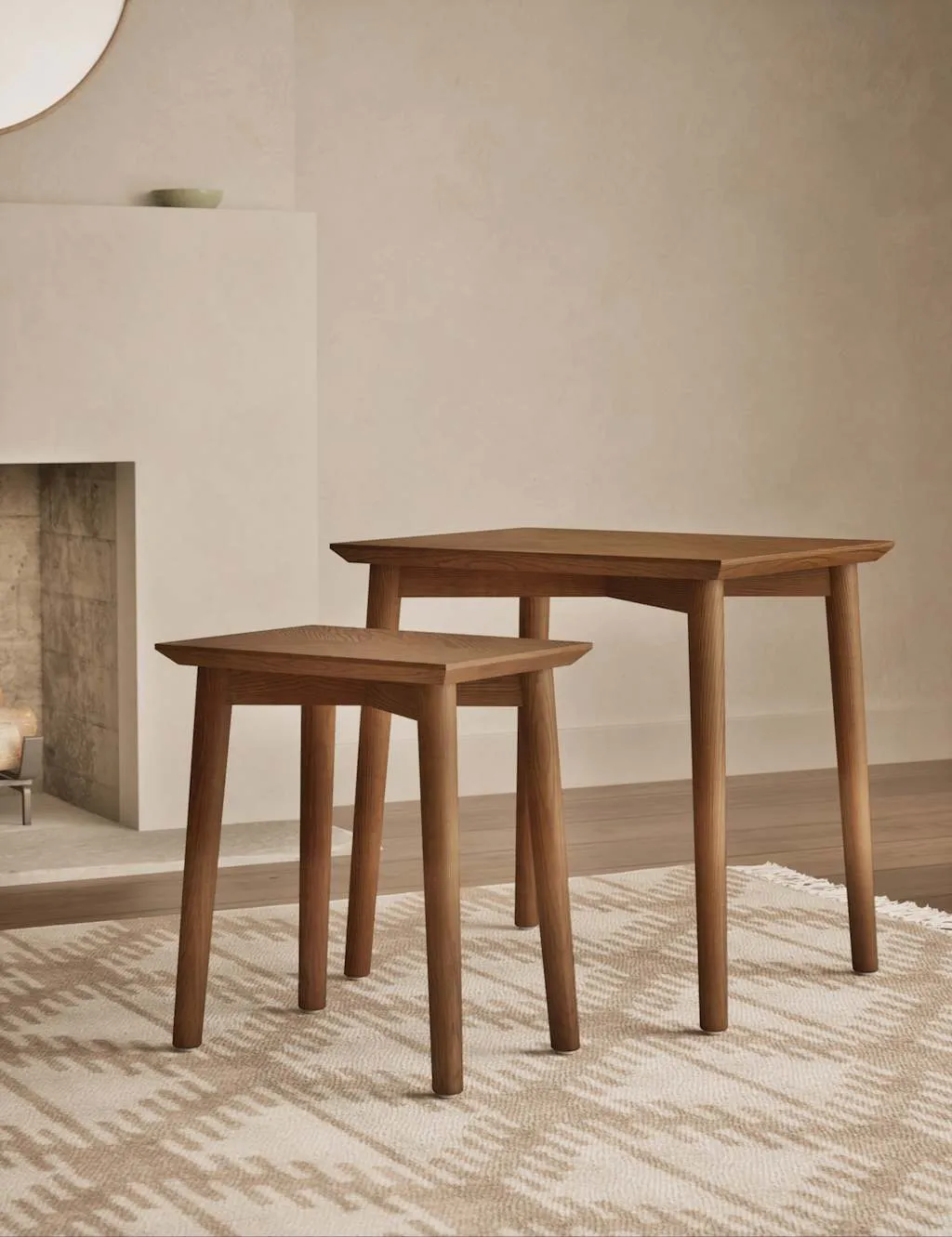 Gallery Direct Monroe Wood Nest of Tables Natural