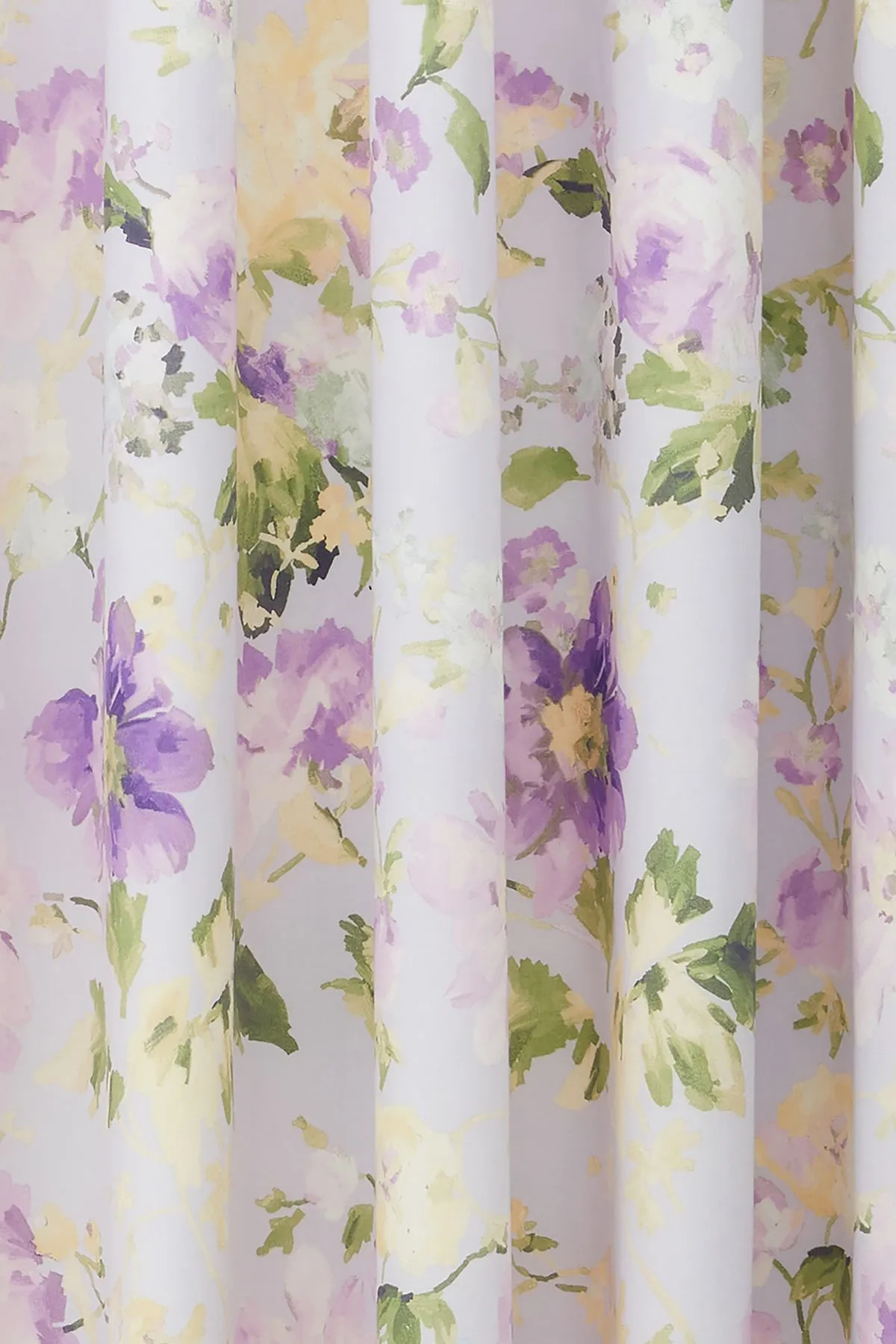 Dreams & Drapes 'Florette' Hand Painted Floral Print Light Filtering Eyelet Curtains in Lilac 3