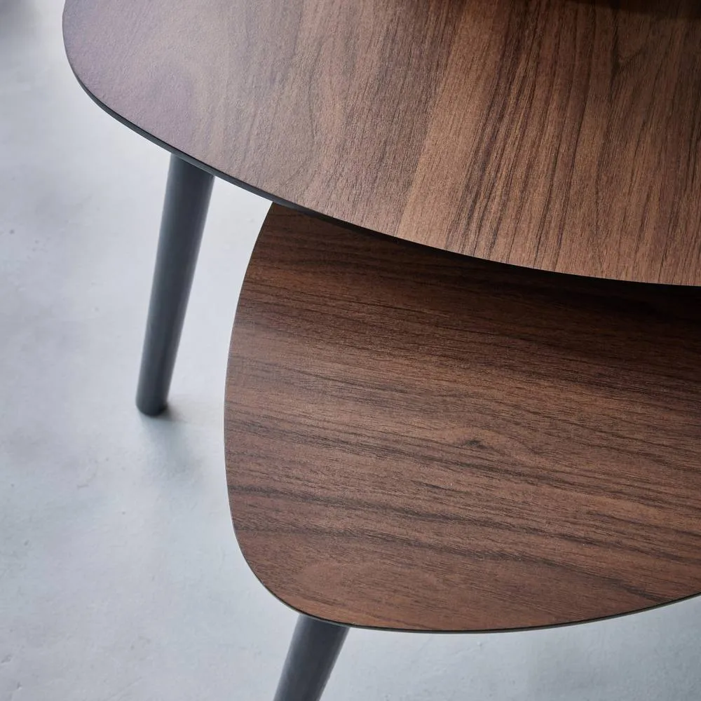 sweeek Scandinavian Nesting Tables In Mdf in Dark Brown 4