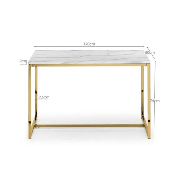 Scala 4 Seater Rectangular Dining Table, White 6