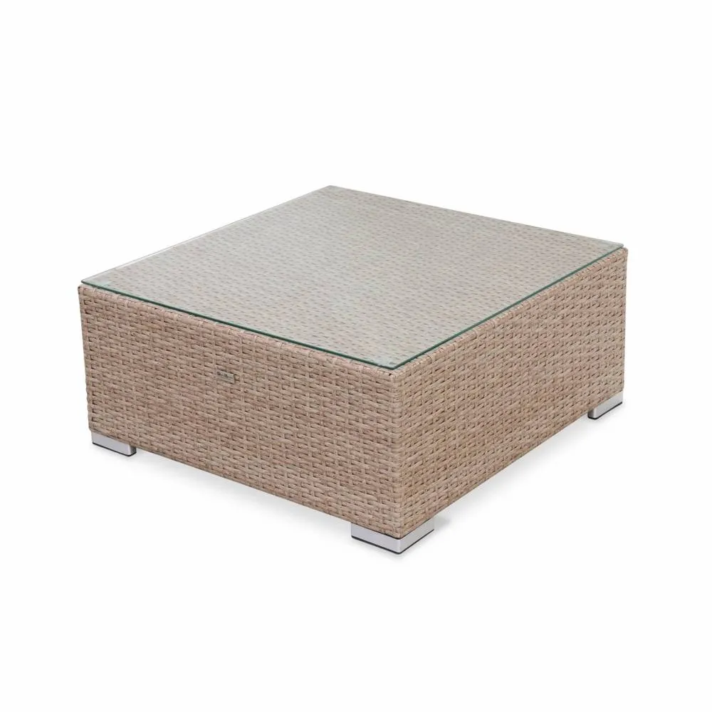 sweeek 5-seater polyrattan corner garden sofa set in Beige 5