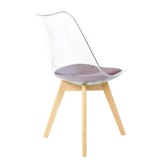 Fusion Living Soho Clear Plastic Dining Chair with Squared Legs 5