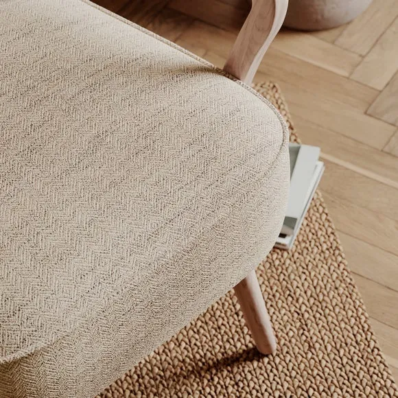 Eliza Swithland Herringbone Wooden Occasional Armchair 4