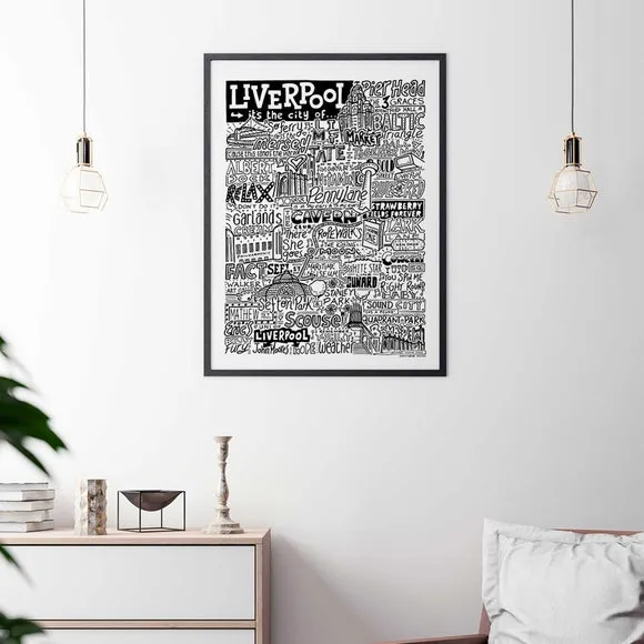 Sketchbook Design Liverpool Landmarks Framed Print 2