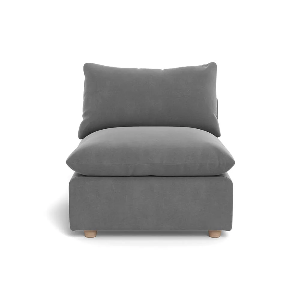 Heal's Astrid Single Unit Smart Velvet Mercury Natural Beech Feet 1