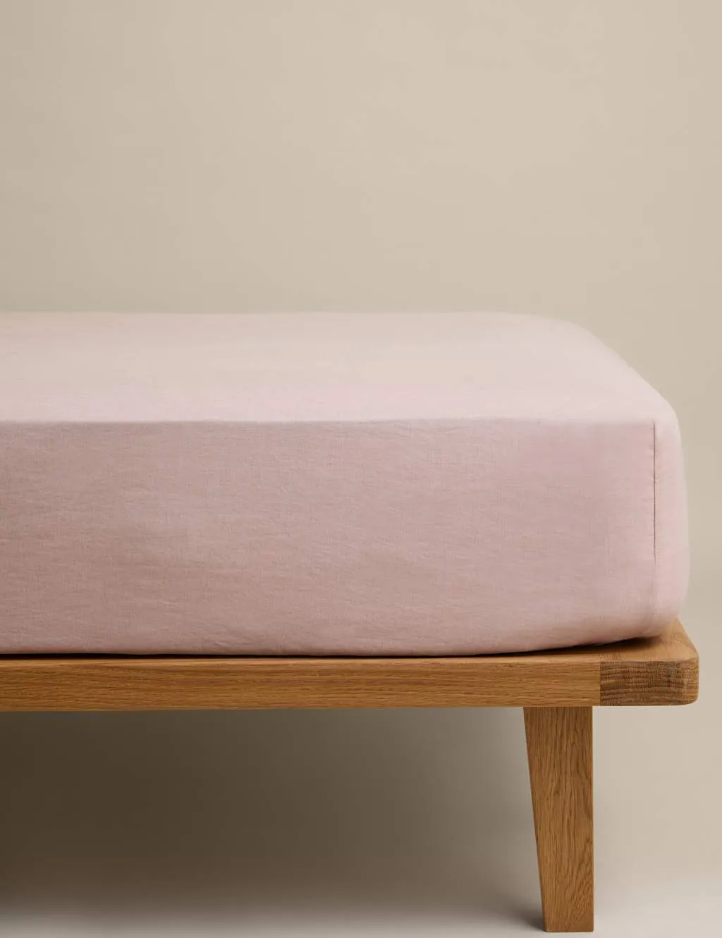 M&S Pure Linen Deep Fitted Sheet Pink