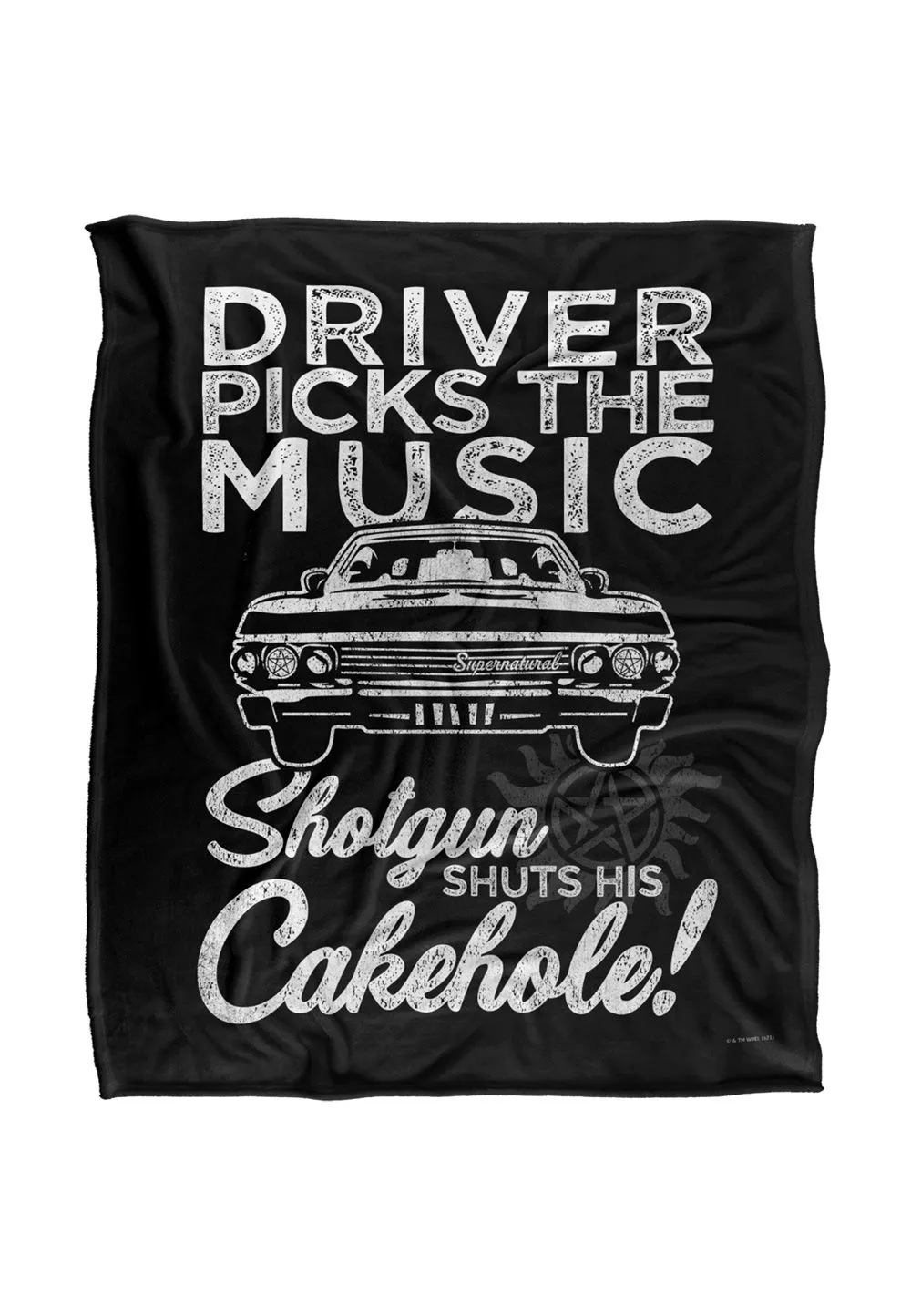 Warner Brothers Supernatural Driver Picks Music Silky Touch Super Soft Throw Blanket in White
