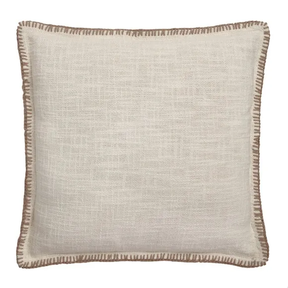 Blanket Stitch Textured Cotton Square Cushion Cover 3