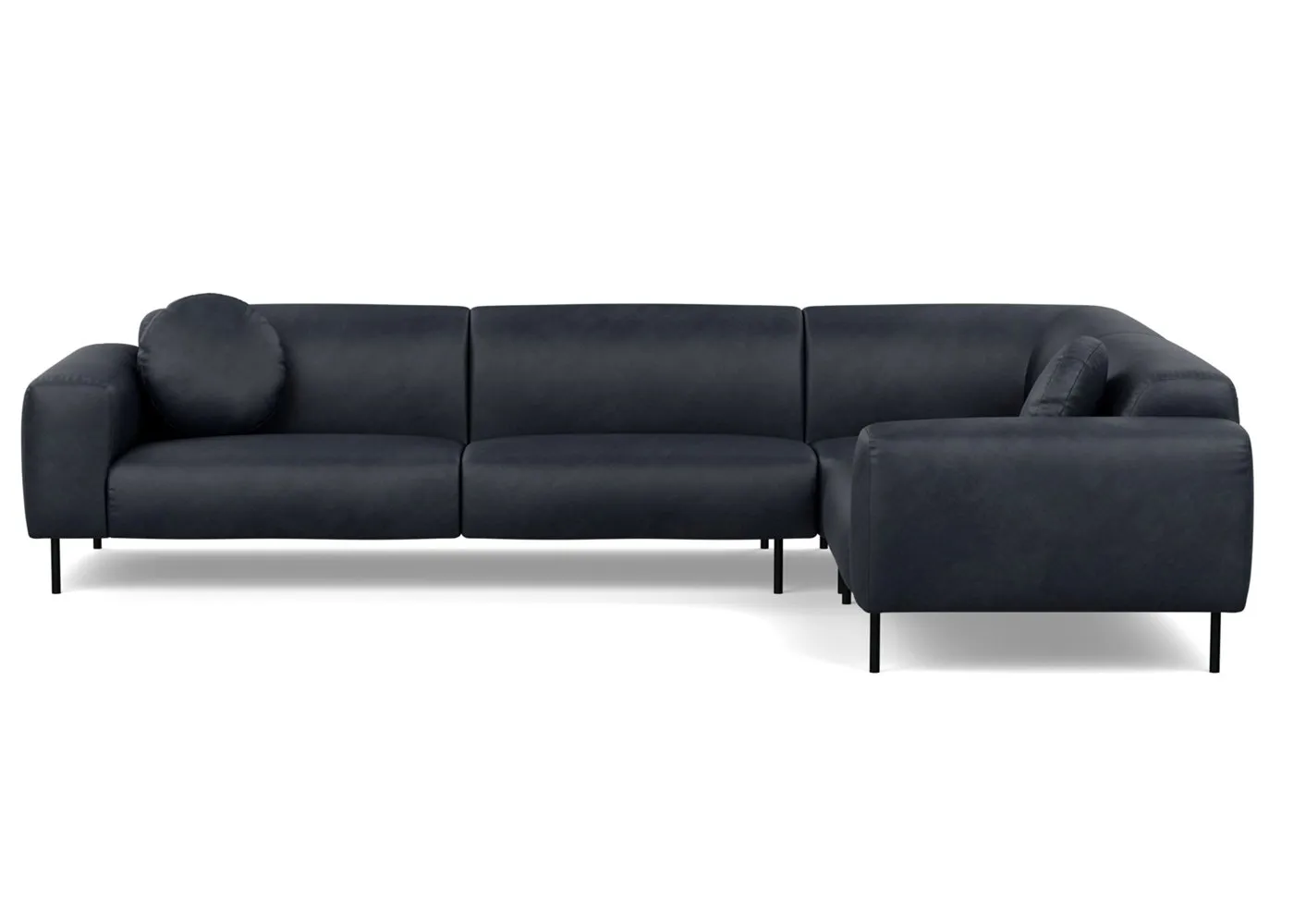 Heal's Luna Medium Right Hand Facing Corner Sofa Luxury Leather Anthracite