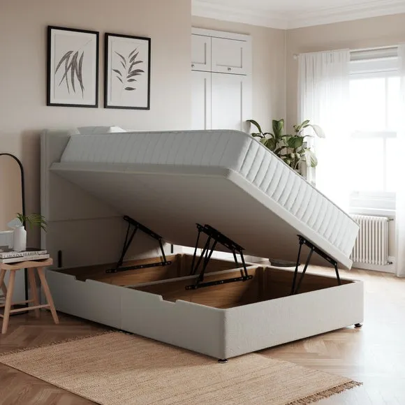 Luxury Side Ottoman Bed Frame, Teddy Fabric 2