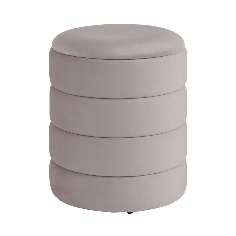 GFW Klara Velvet Storage Stool in Grey 2