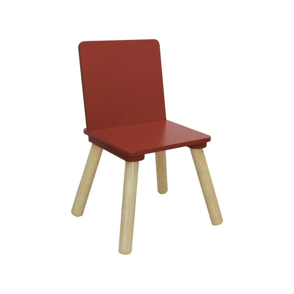 sweeek Children's square table with 2 chairs pine legs in Terracotta 6