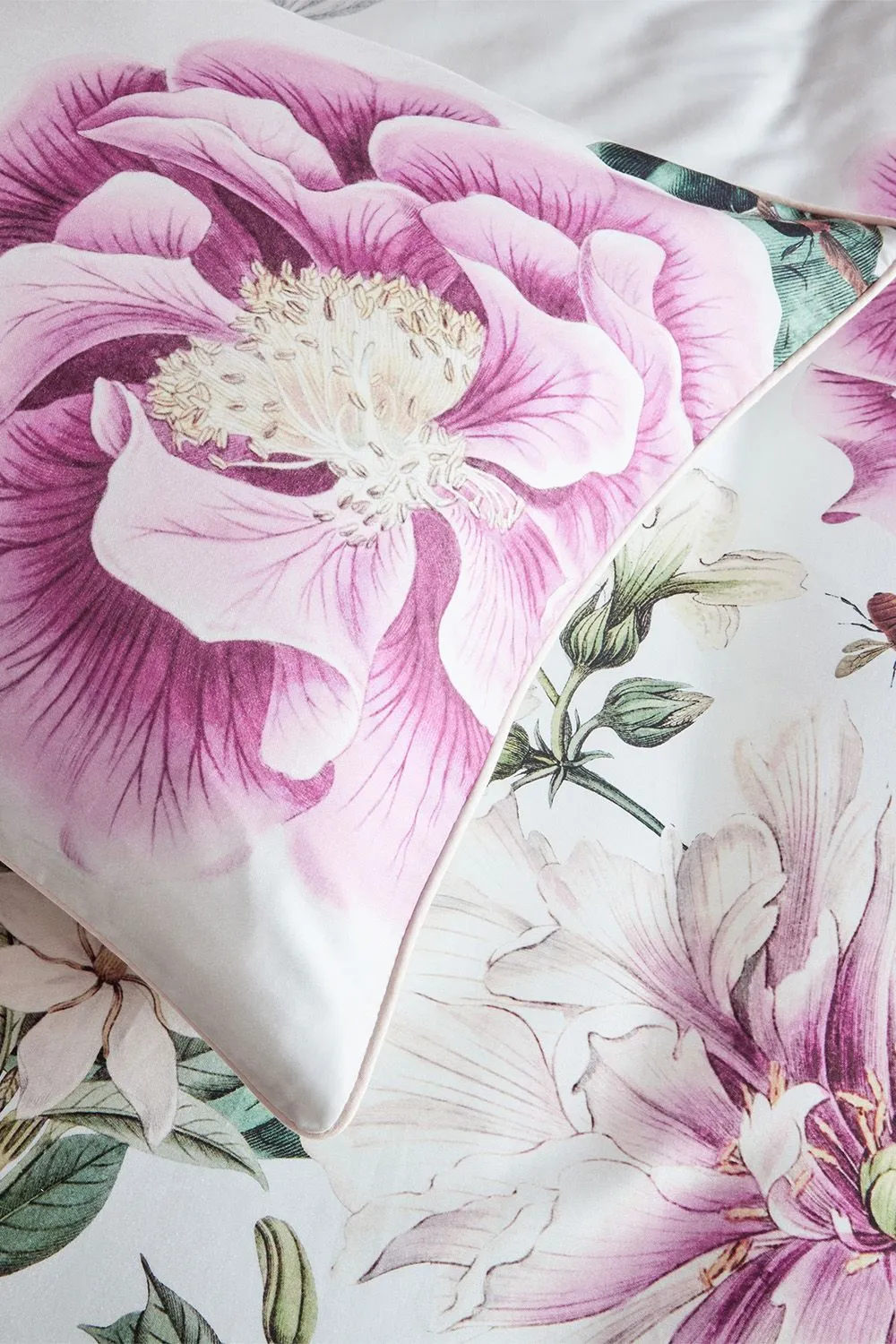 Paoletti Krista 200 Thread Count Piped Floral Pillowcase 2