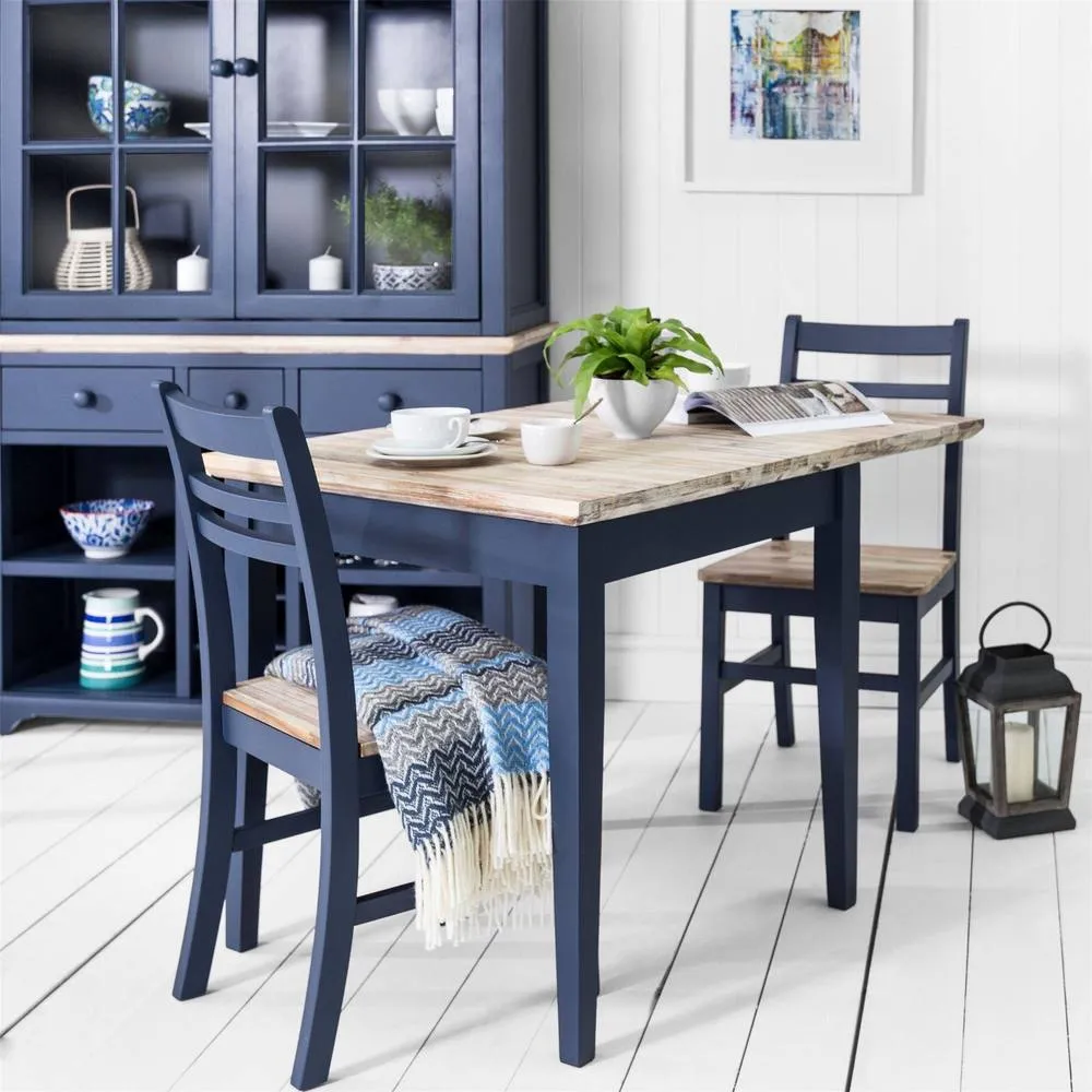 Statement Furniture Florence Square Extendable Kitchen Dining Table in Navy 4